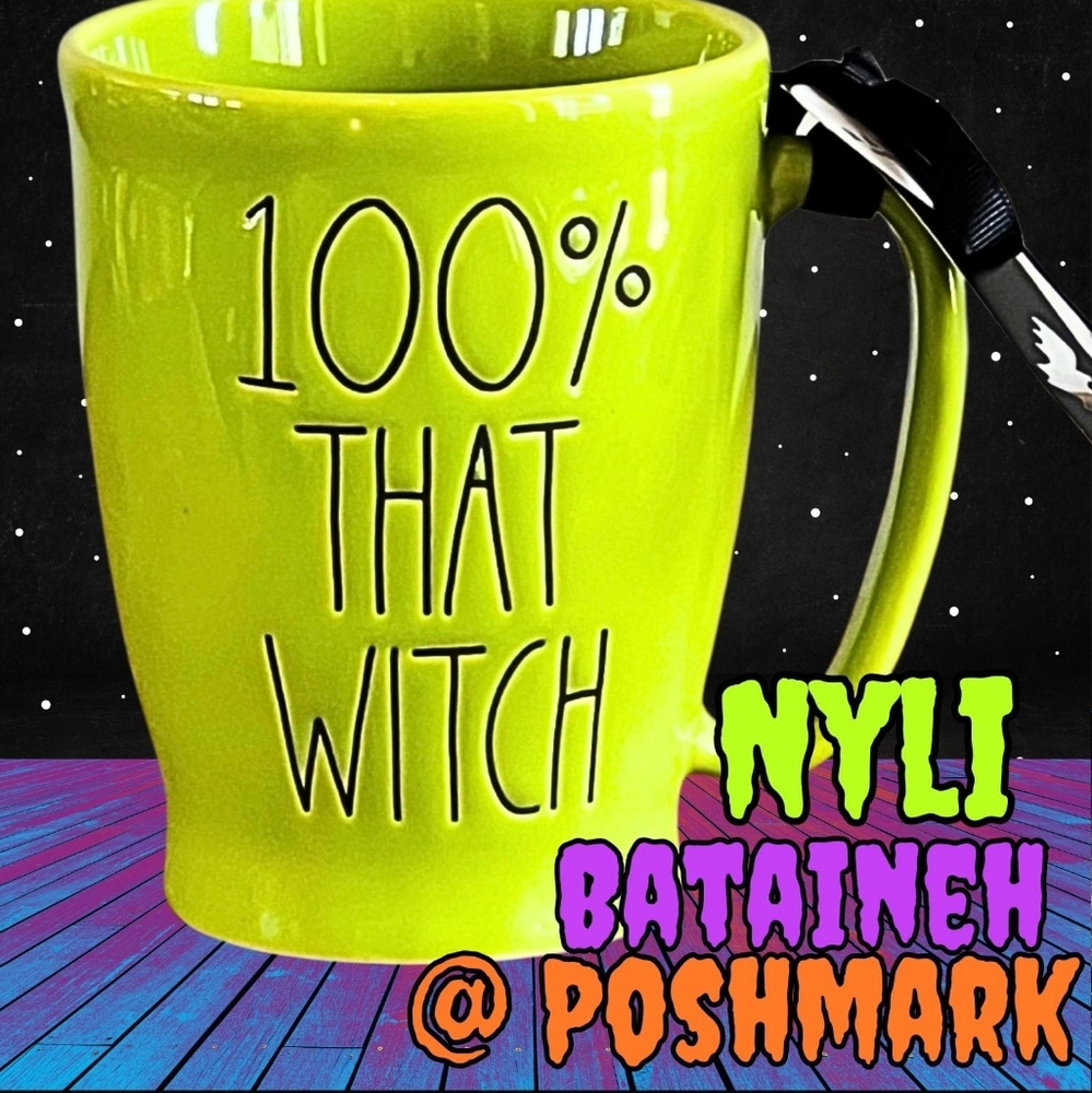 Rae Dunn Halloween Mug 100% That Witch Holiday Theme Green New Release